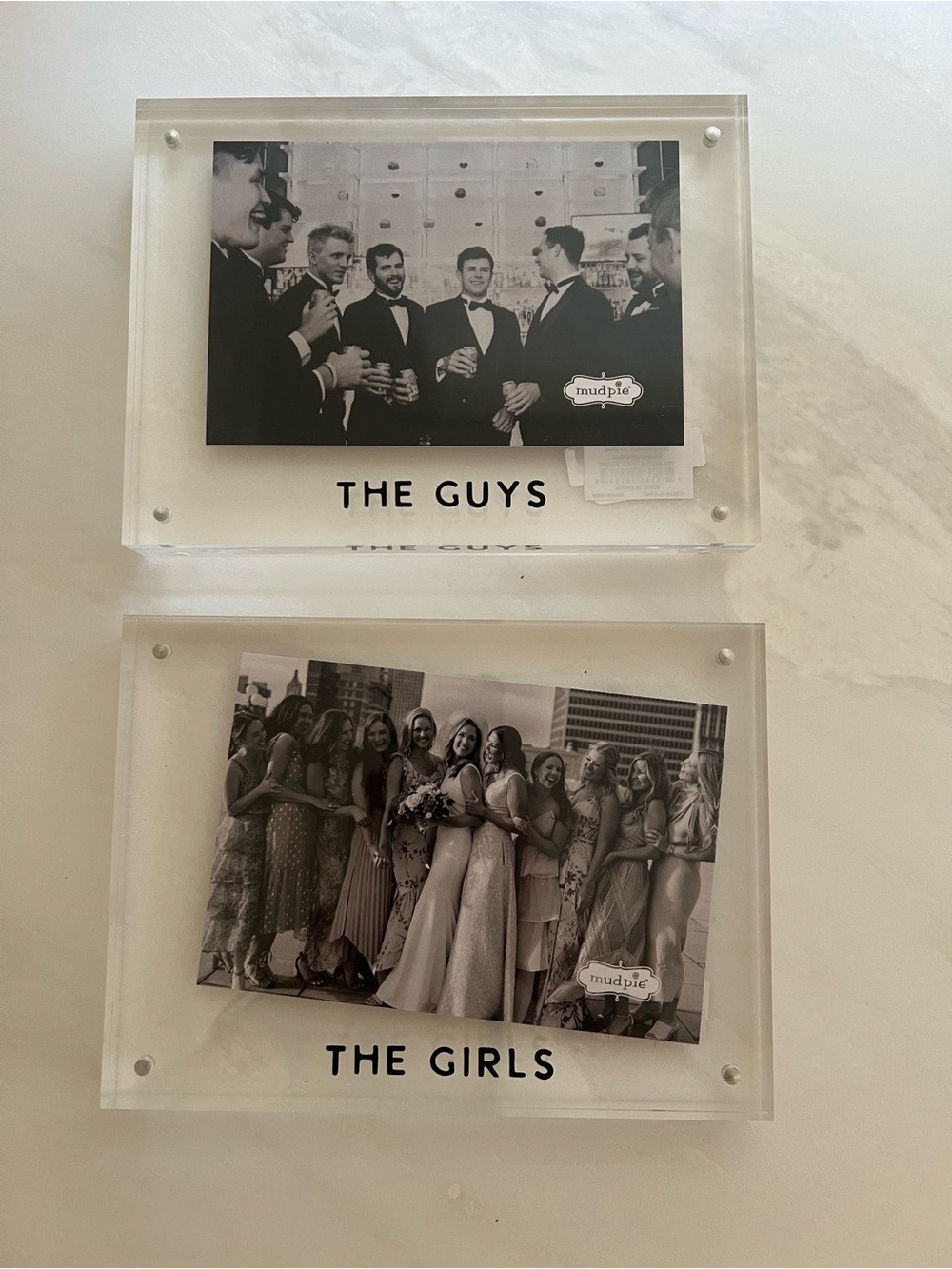 Mud Pie Clear Acrylic 'THE GUYS' and 'THE GIRLS' Photo Frames - Clear